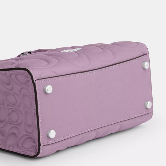 New! Coach Lilac Leather Maggie Small Tote/ Shoulder Bag (Silver/Jasmine) - Picture 3 of 7